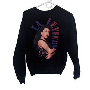 Selena La Leyenda Black Sweatshirt XS Official Merchandise 100% Cotton Crew Neck